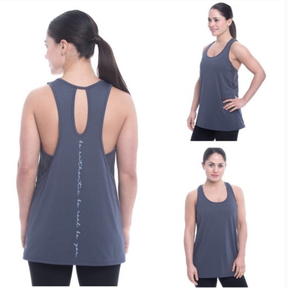 NWT Gaiam Be Authentic Riley Yoga Tank Gray Women Size S